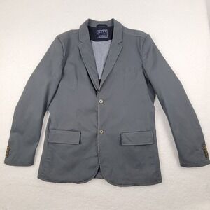 Jachs Gray 2 Button‎ Blazer Mens Large L Gray Solid Cotton Spandex Blend **READ
